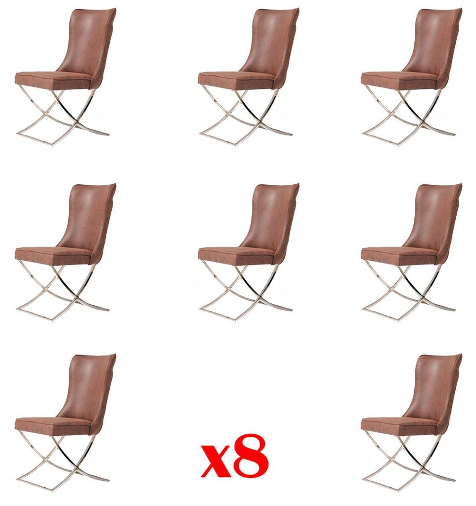 Polsterstuhl Garnitur Gruppe Lounge Sessel Stuhl 8x Ess Zimmer Club Set Stühle