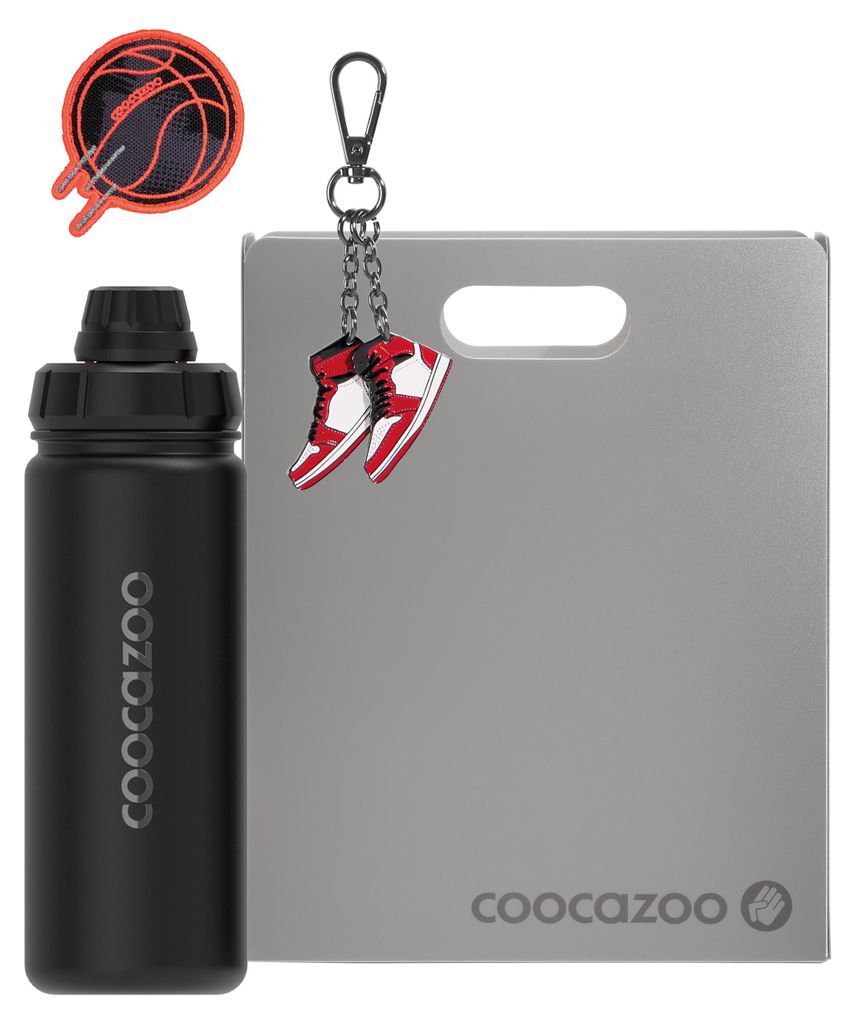 coocazoo Zubehör-Set schwarz, 3-tlg, Heftbox, Trinkflasche  Produktbild 