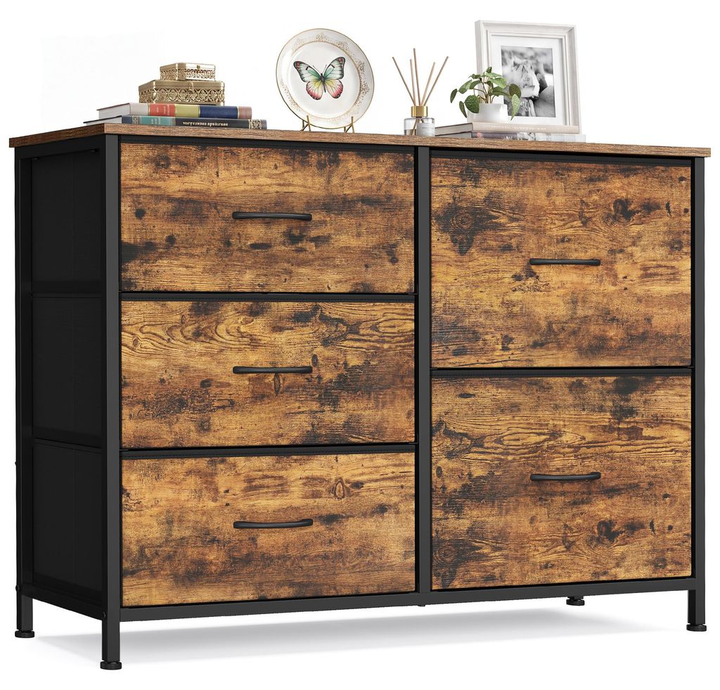 SONGMICS Kommode mit 5 Schubladen, Schubladenschrank mit Produktbild 