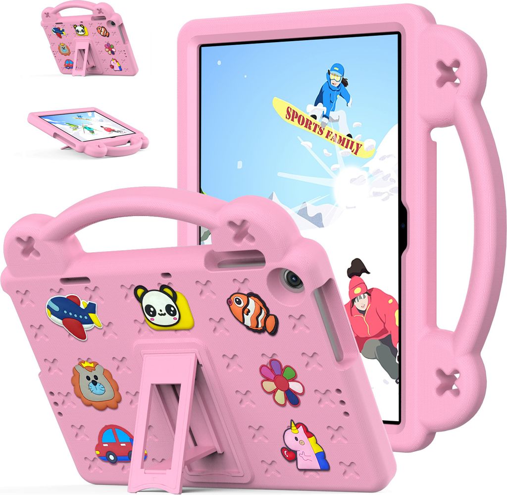 Schutzhülle für Huawei MatePad SE 10.1" 2022 Niedliche Hülle für Kinder, Stoßfest mit Griff und Ständer Pink