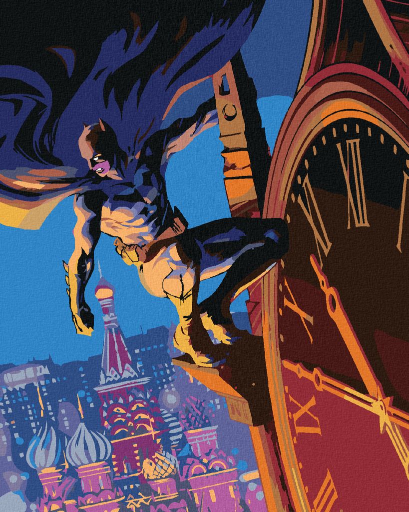 Zuty - Malen nach Zahlen - BATMAN AUF DER SPITZE DES TURMS, 40x50 cm, ohne Keilrahmen