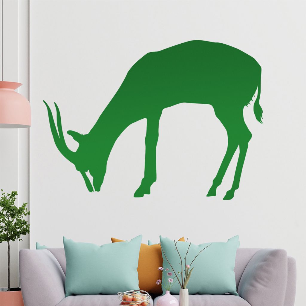 KIWISTAR Antilope - Hirschziegen Wandtattoo in 6 Größen - Wandaufkleber Wall Sticker - Dekoration, Küche, Wohnzimmer, Schlafzimmer, Badezimmer