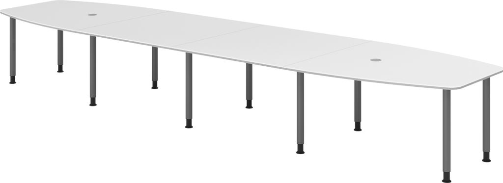 bümö Konferenztisch XXL KT52 - Nachbildung: Weiß, tischfuss: Füße in Graphit