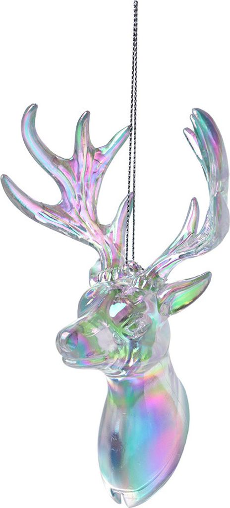 Clayre & Eef Weihnachtsanhänger Rentier 14 cm Silberfarbig Kunststoff