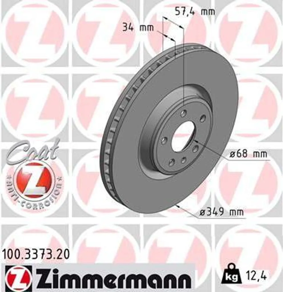 Disque de frein ventilé Zimmermann pour Audi Q5 Q7 et VW Touareg A8