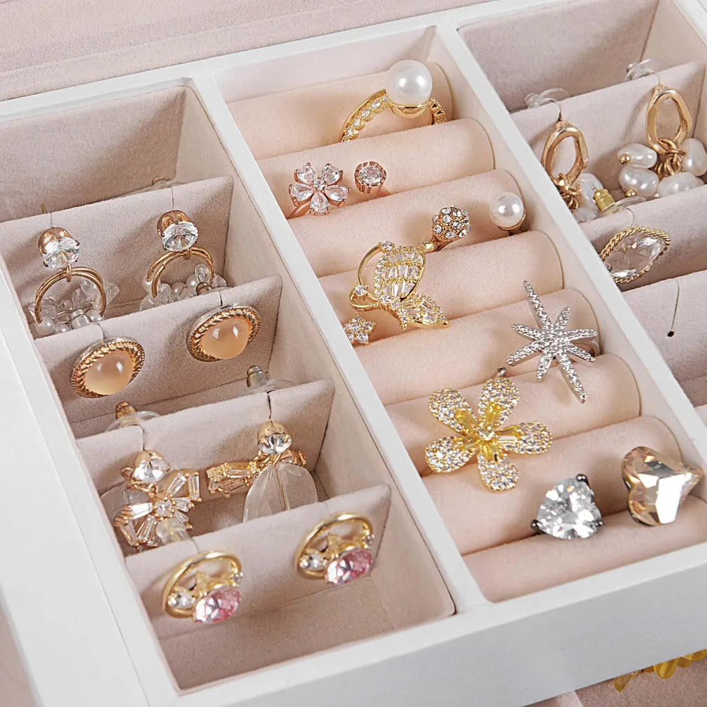 Coffret à bijoux verrouillable blanc - Boîte de rangement sécurisée