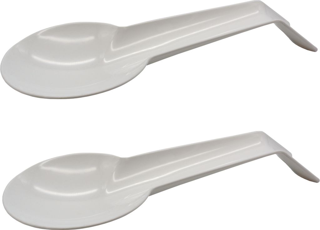 2x Weiss Kochlöffelablage Schneebesenablage aus Kunststoff Löffelablage Küchen Utensilien Ablage für Küchenhelfer