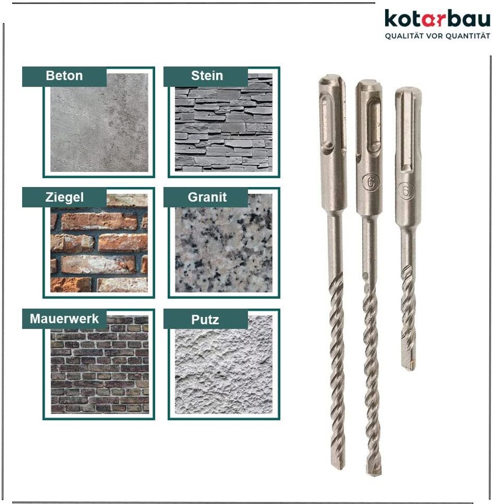 KOTARBAU® SDS-Plus Sada vrtáků do betonu 20ks SDS+ Vrták do Obrázek produktu 4