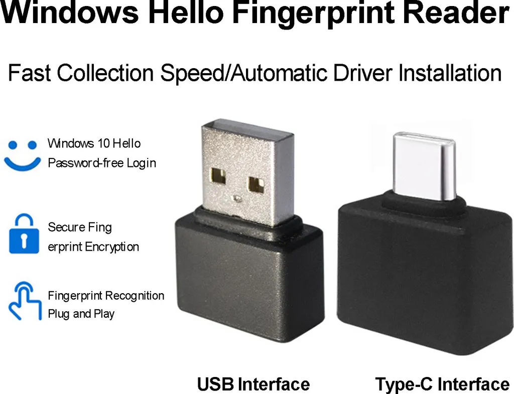 Clé USB Empreinte Digitale pour PC - Sécurisez votre Session Windows Hello
