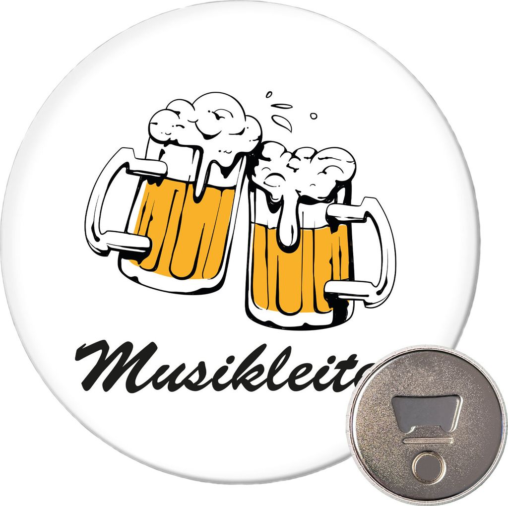 Huuraa Magnet Musikleiter Spielmannszug 59mm Kühlschrankmagnet rund Flaschenöffner Geschenkidee
