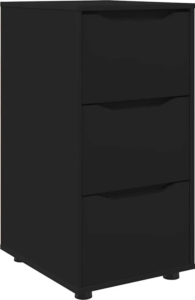 Armadio Nero 40x48x81 cm | Mobiletto in Legno Multiuso Salvaspazio