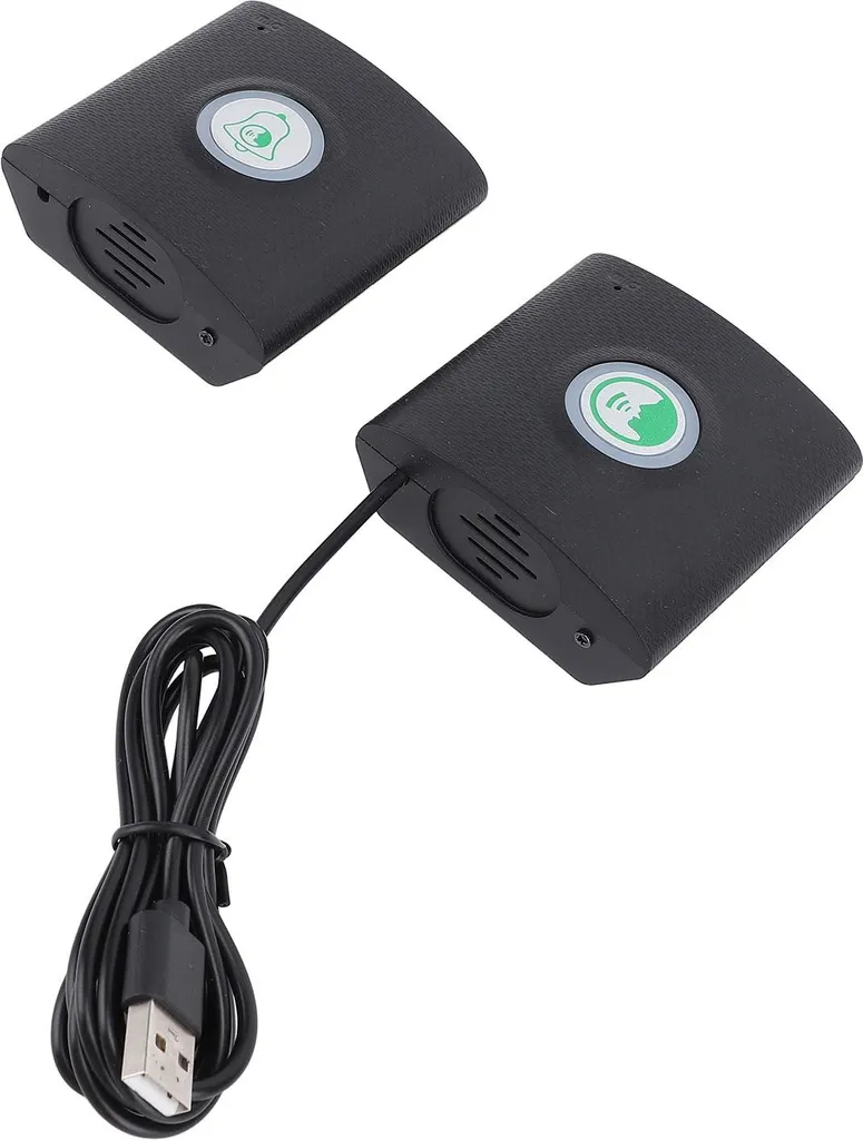 Sonnette rechargeable USB interphone 2 voies volume réglable bureau - 5