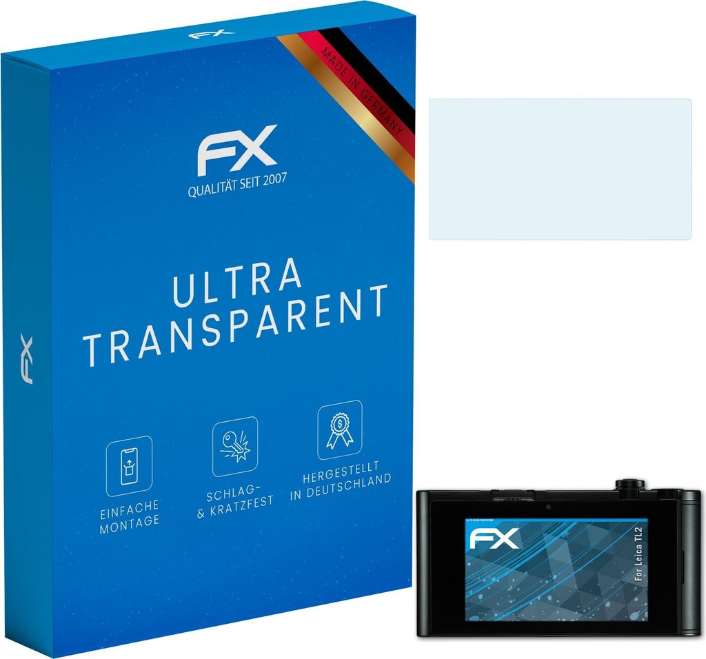 atFoliX FX-Clear 3x Schutzfolie kompatibel mit Leica TL2 Displayschutzfolie