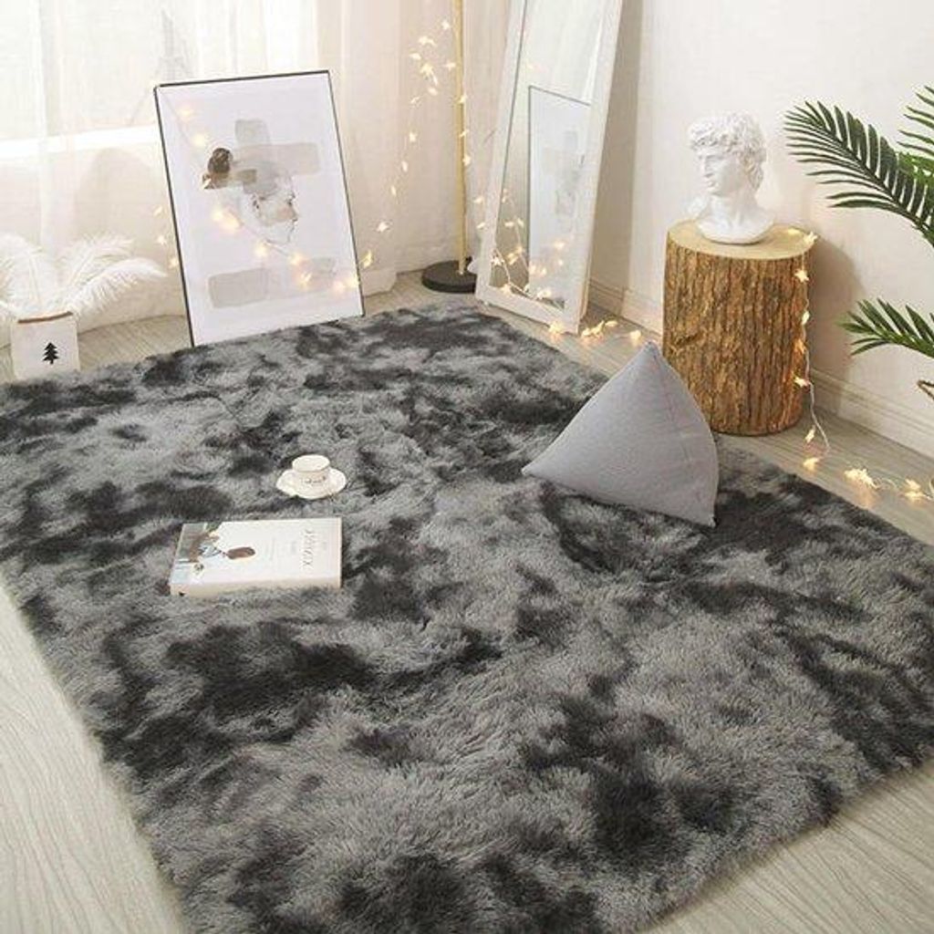 Famanu Hochflor Teppich Dunkelgrau 120x160 - Modern und Plüschig