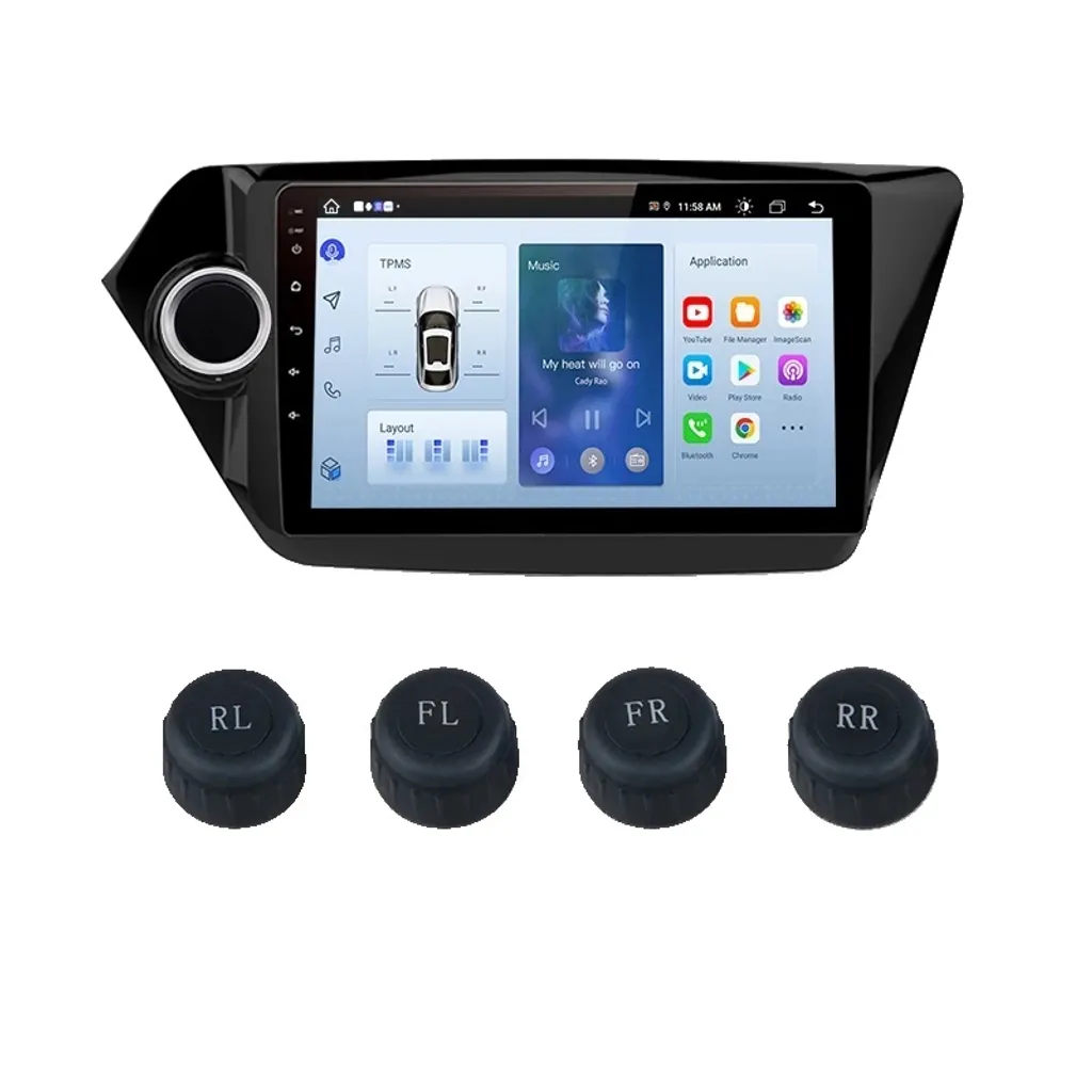 Kit Sicurezza Pneumatici USB - Monitoraggio Pressione Sensori Interni