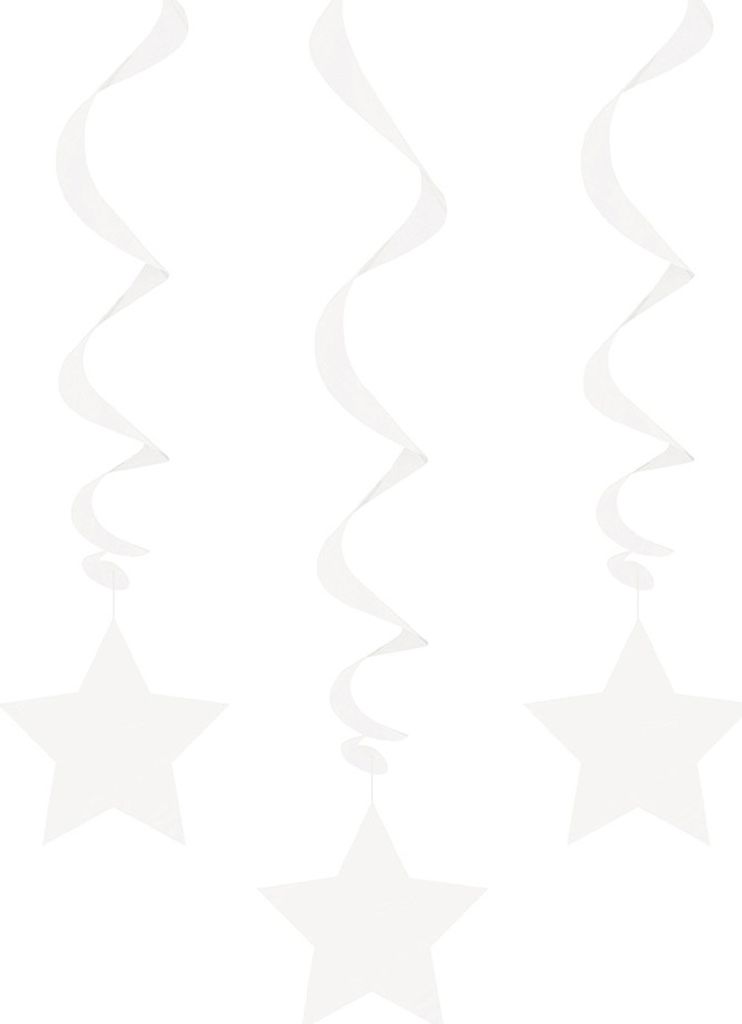 Unique Party - Stern - Hängende Dekoration 3er-Pack - Papier SG24994 (Einheitsgröße) (Weiß)