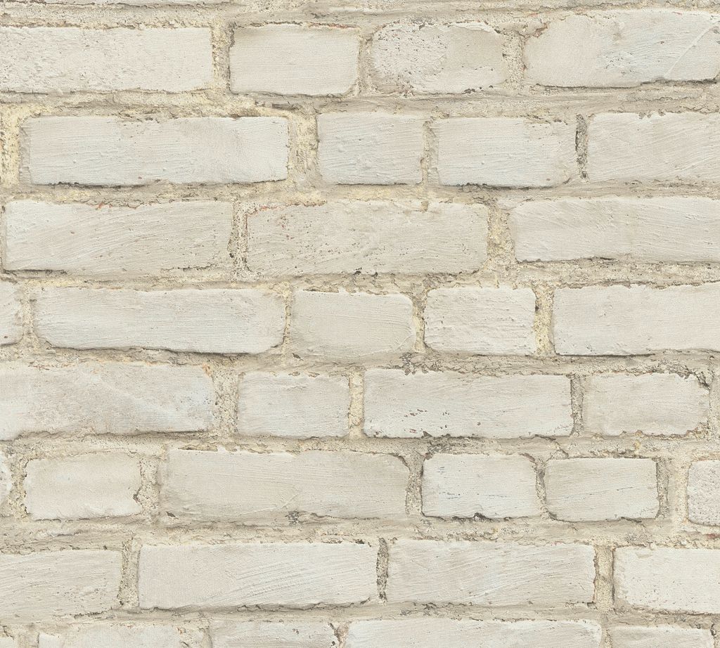 A.S. Création Steintapete Elements Tapete in Backstein Optik Vliestapete grau weiß 10,05 m x 0,53 m