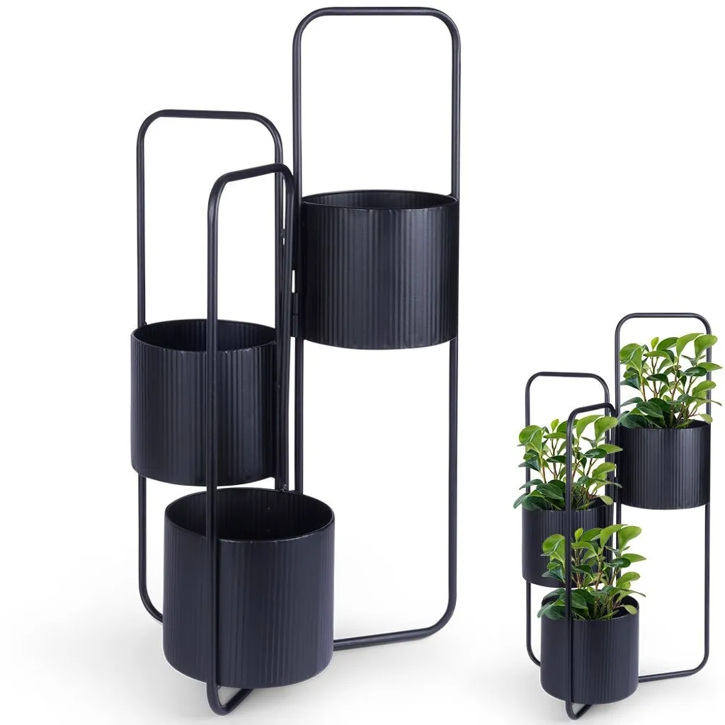 Support de plante intérieur métal noir pour décorer vos coins de mur