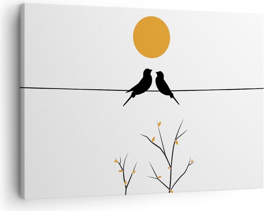 Bild auf Leinwand - Leinwandbild - Einteilig - Bild Vögel Sonne - 70x50cm - Wand Bild - Wanddeko - Wandbilder - Leinwanddruck - Bilder - Wanddekor...