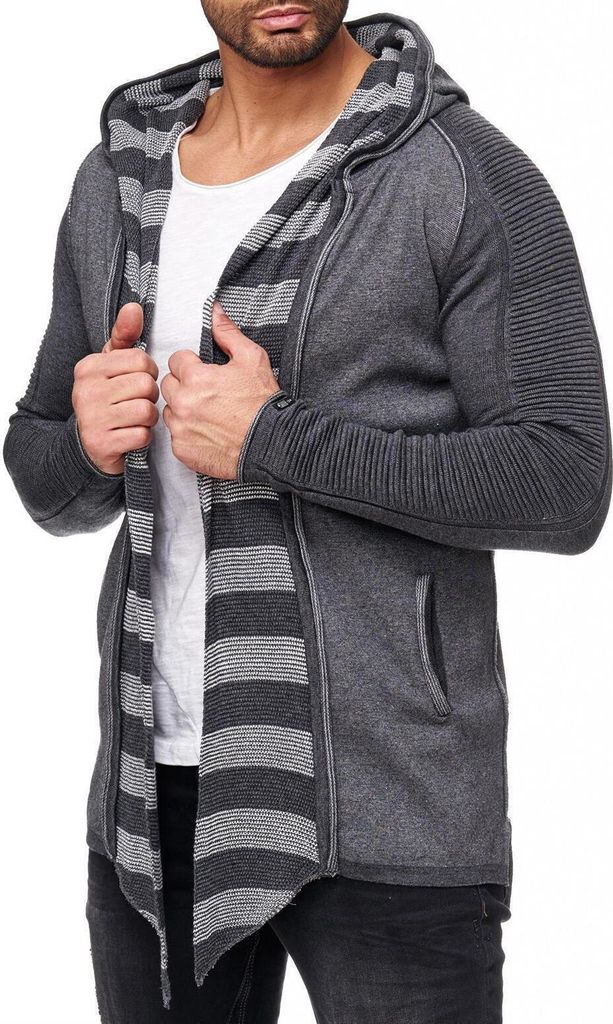 Red Bridge Herren Groovy Scarf Strickjacke Anthrazit S