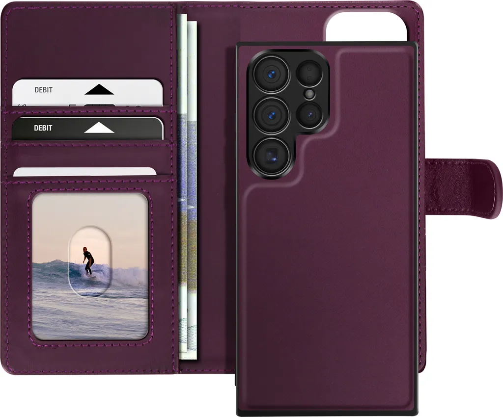 Mayaxess Cover S23 Ultra Viola con Guscio Magnetico Removibile 2-in-1