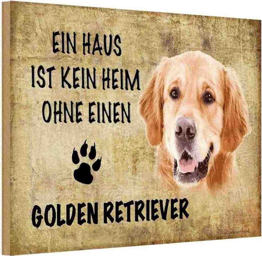 vianmo Holzschild 20x30 cm Golden Retriever Hund Tier Haustier