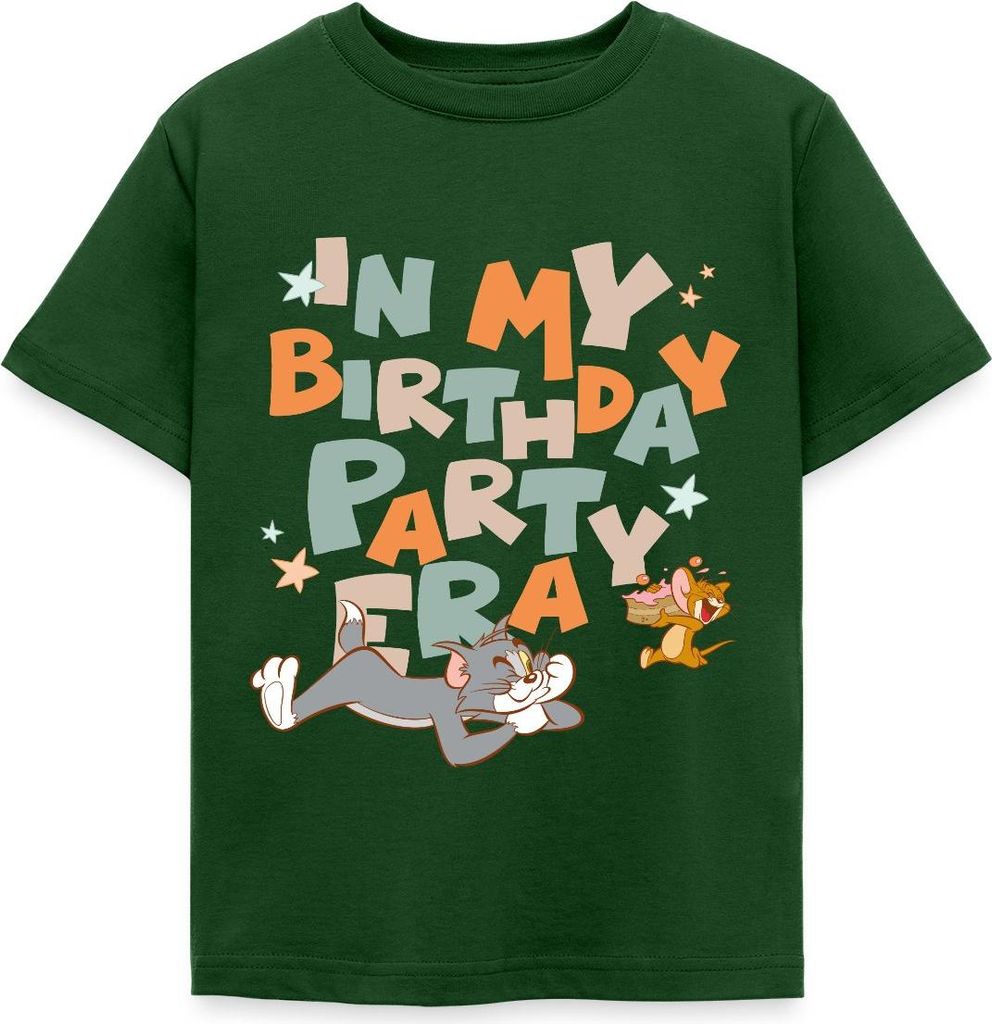 Spreadshirt Tom Und Jerry Geburtstags-Design Kinder T-Shirt, 110/116 (5-6 Jahre), Forstgrün