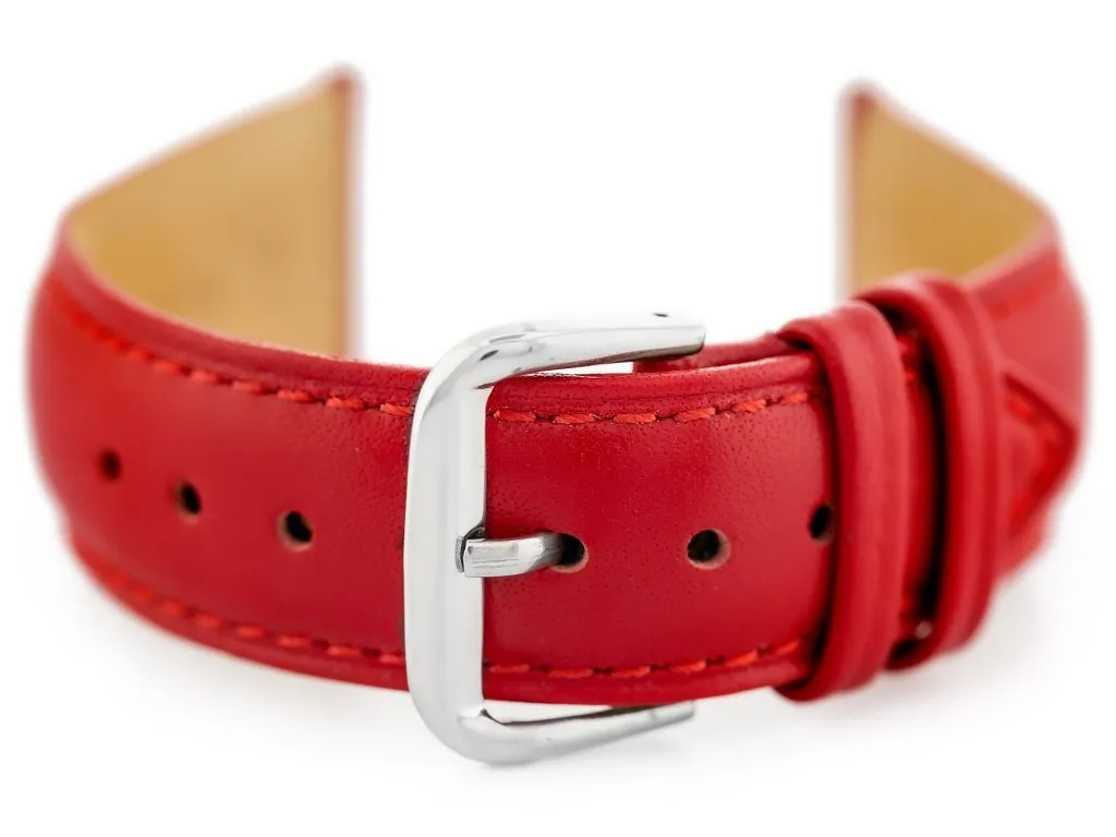 Cinturino Orologio W94 Pelle Rossa 20mm | Vera Pelle Artigianale