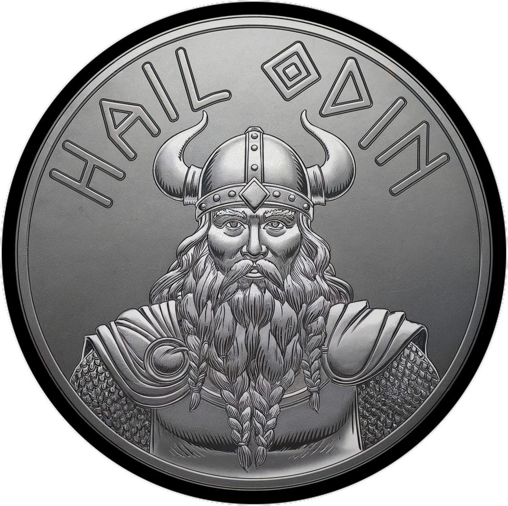 HAIL ODIN Magnet mit Flaschenöffner - Silbernes Amulett