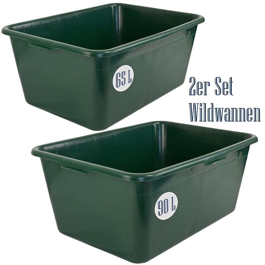 2er Set Wildwanne  65 L + 90 L Futterwanne Mörtelwanne Produktbild 