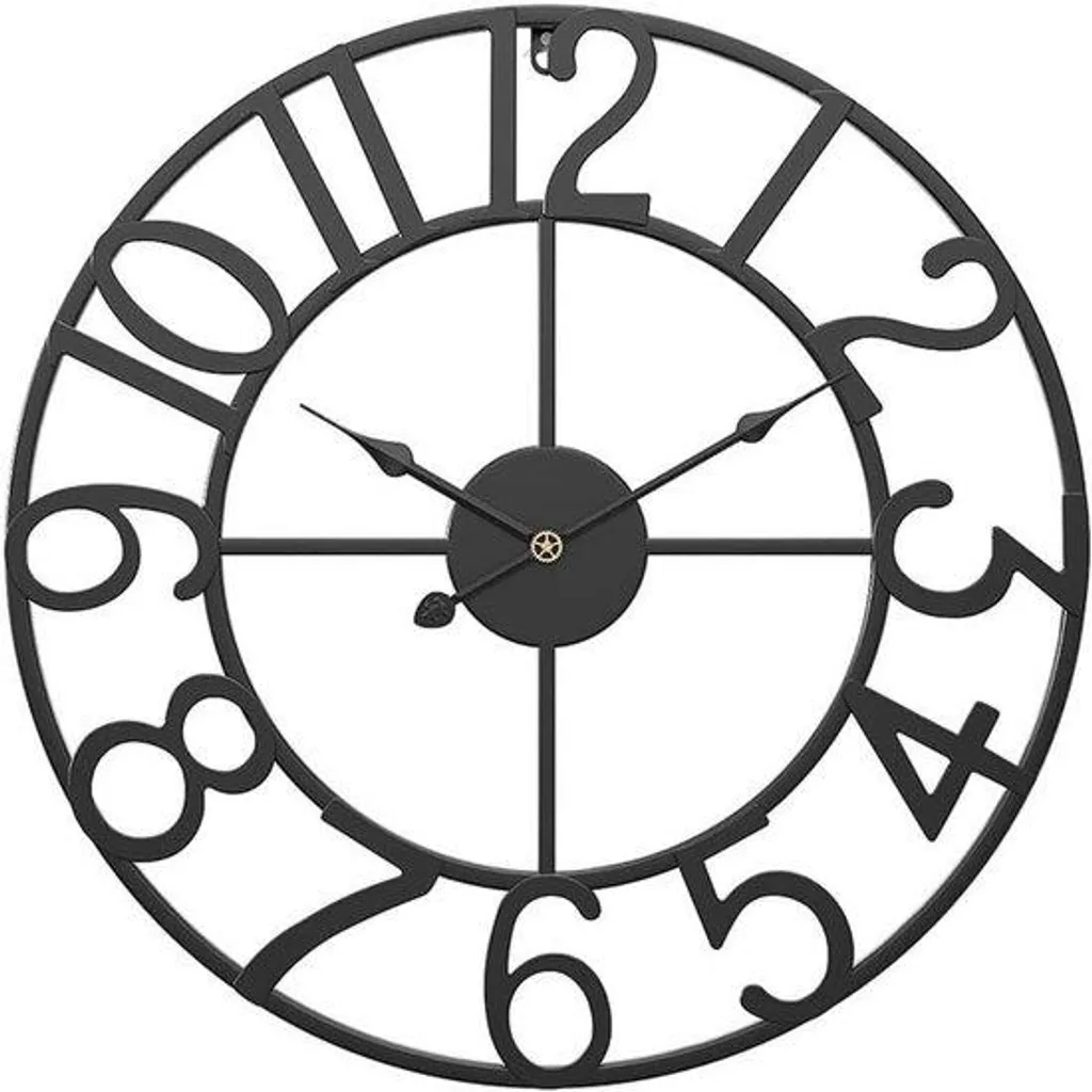Horloge murale d'extérieur à cadran ouvert effet pierre calcaire 40cm