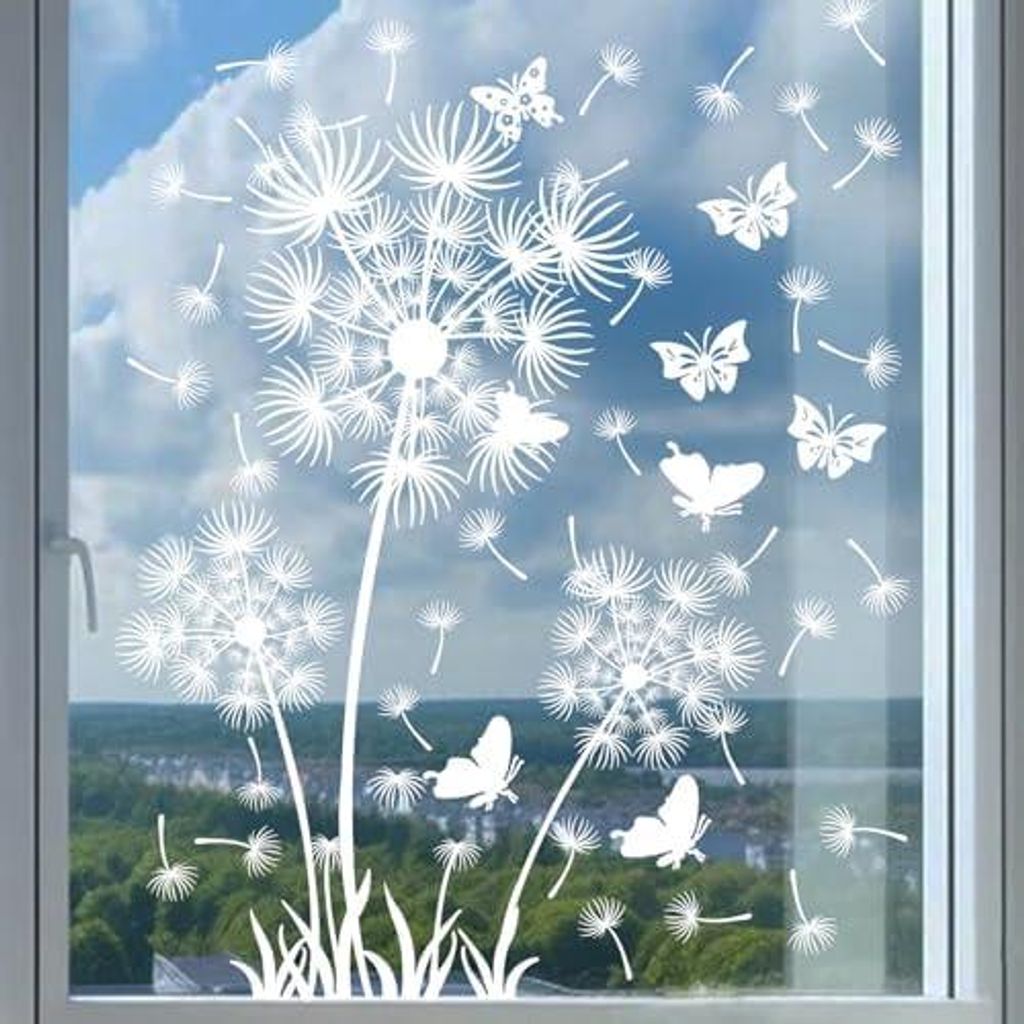 2 Stück Pusteblume Fensterbilder, Fensterbilder Produktbild 