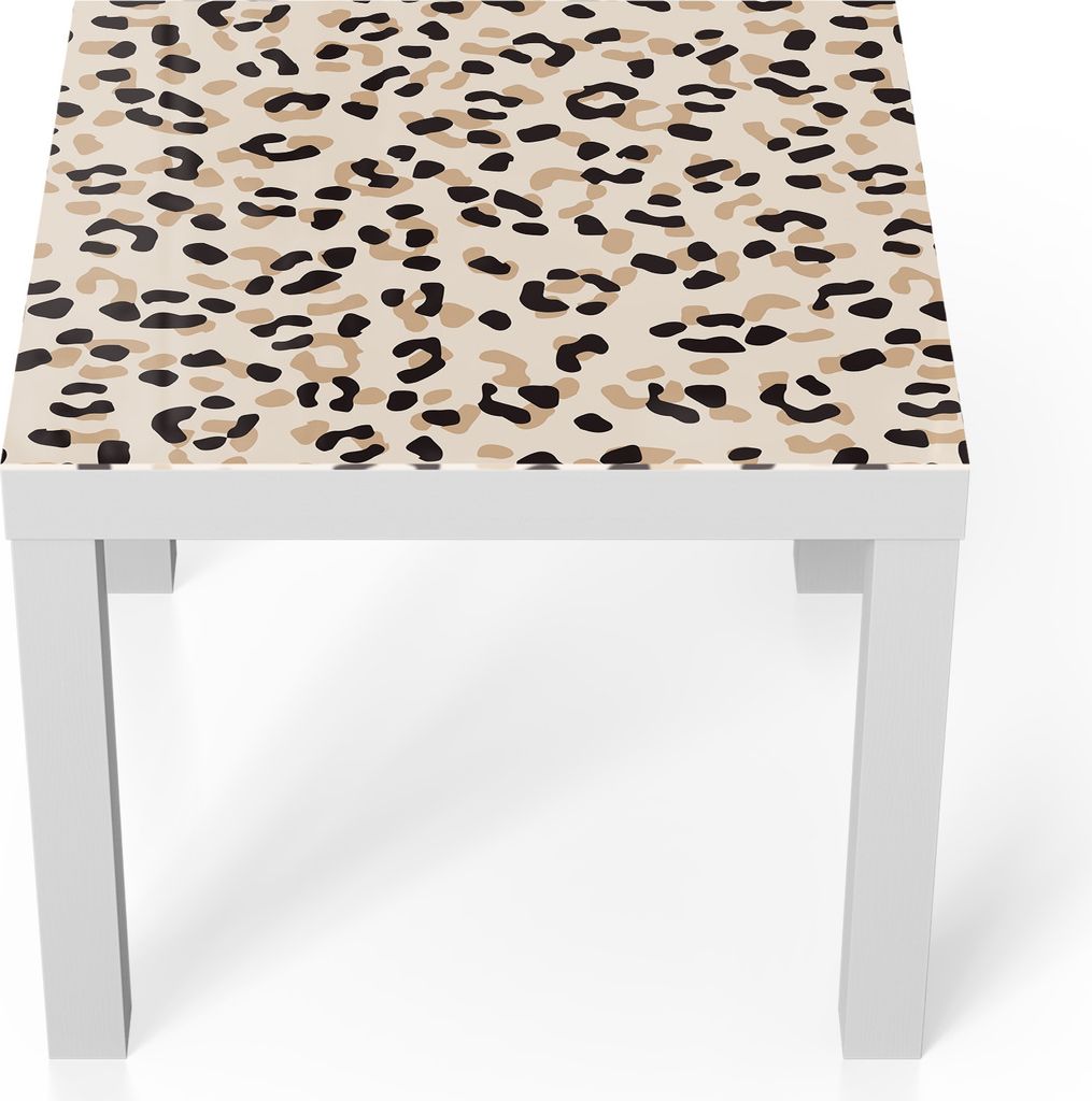DEQORI Couchtisch 55x55 cm Weiß 'Leopardenglanz' Glas Beistelltisch Glastisch modern