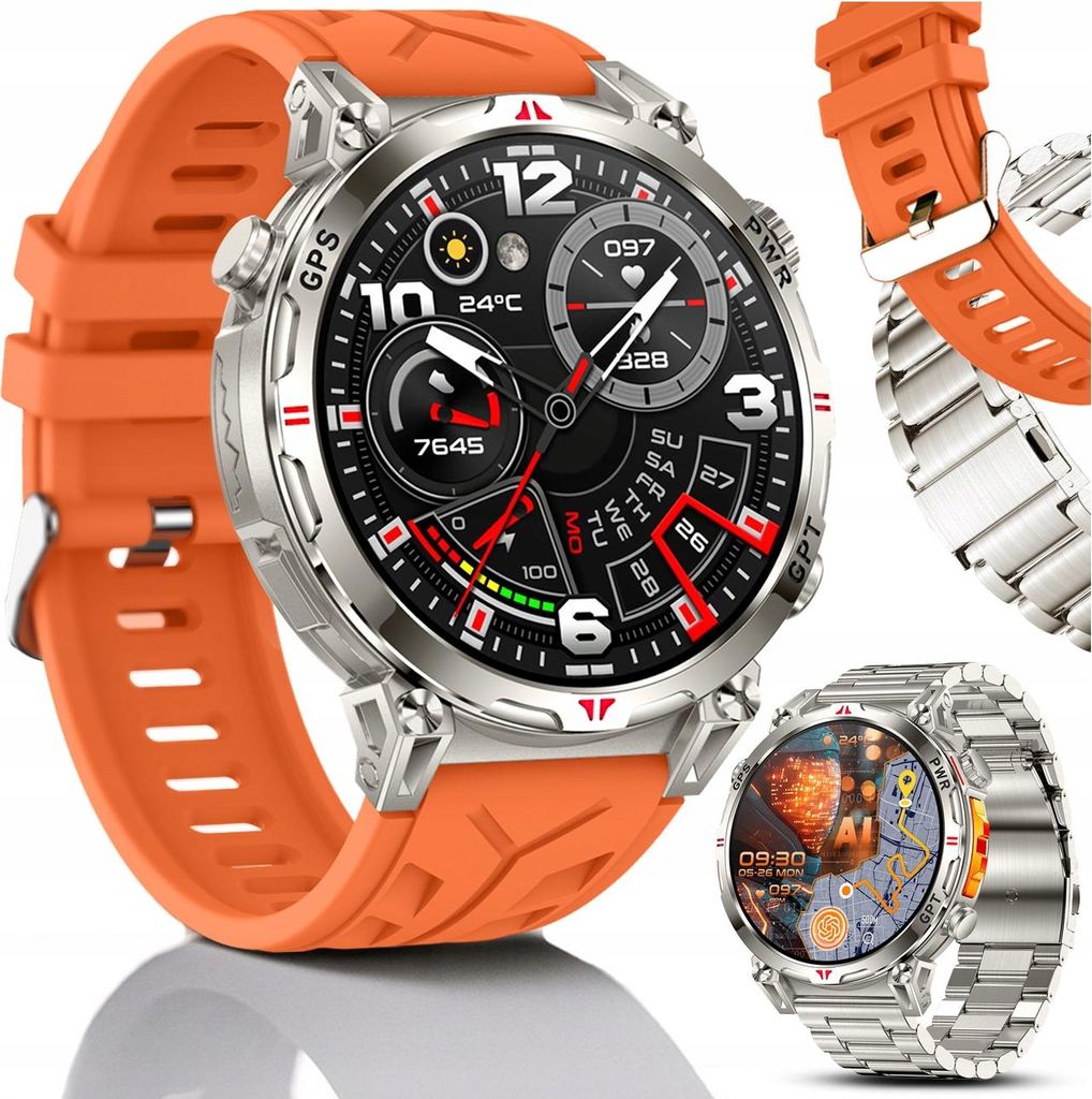Smartwatch Zegarek Męski Gps Ciśnienie Chat Gpt Polskie Zdjęcie produktu 