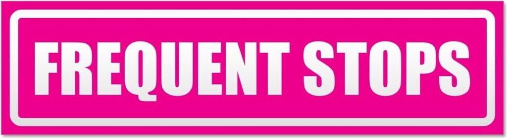 Kiwistar Frequent Stops invertiert Magnetschild Schild magnetisch - 20cm Pink - Magnetfolie für Auto PKW Kfz
