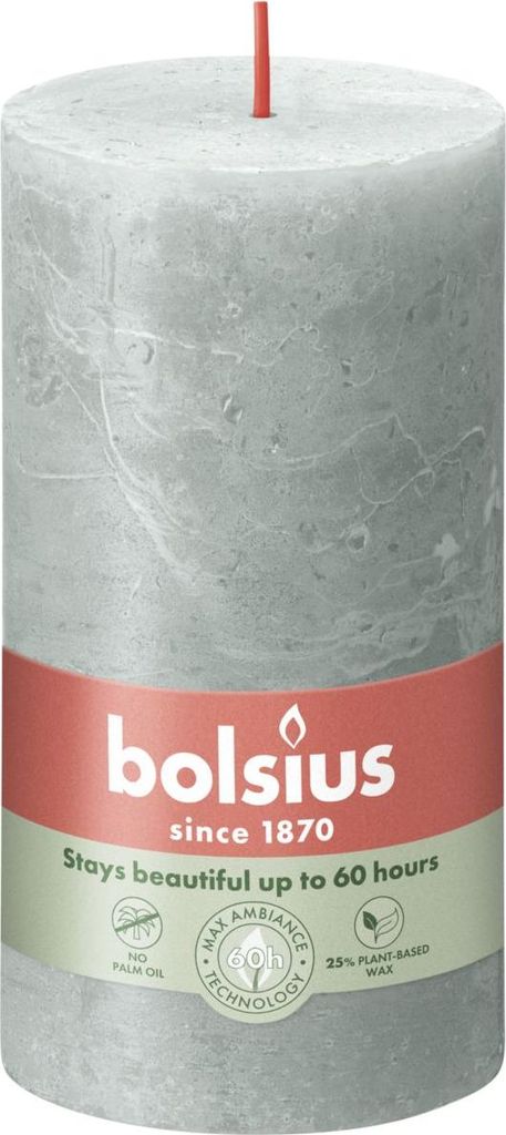 Bolsius Rustik Stumpenkerze 130/68 mm Jade Grün Produktbild 