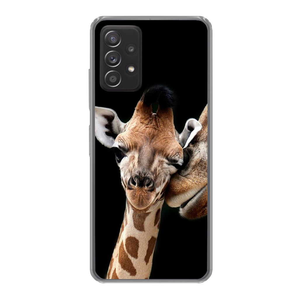 MuchoWow Handyhülle Schutzhülle Hülle für Samsung Galaxy A33 5G Giraffe - Tiere - Schwarz - Porträt - Tiere Silikon Softcase Handy Hülle - ...