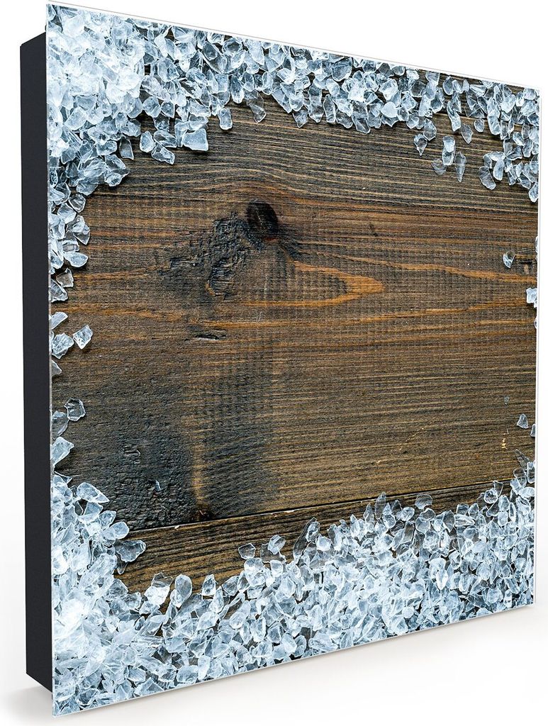 Nachbildung-Schlüsselkasten, Magnetpinnwand und Memoboard mit Glasfront Motiv Gebrochene Eiswürfel