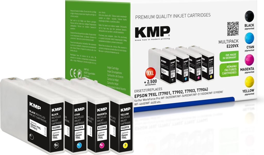 KMP E220VX, Czarny, Cyjan, Purpurowy, Żółty, 45 ml, 20 ml, Zdjęcie produktu 