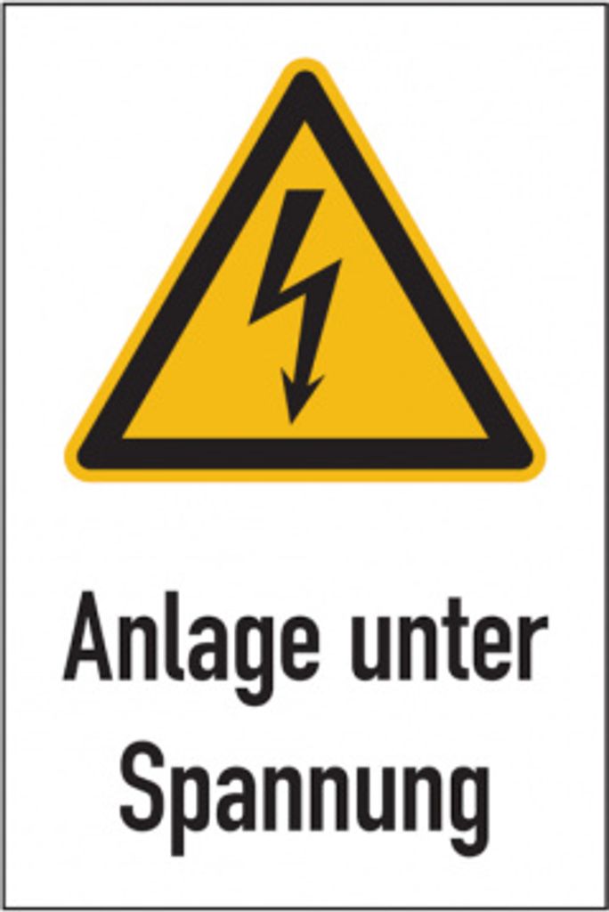 Dreifke® Warnschild, Kombischild, Anlage unter Spannung | Produktbild 