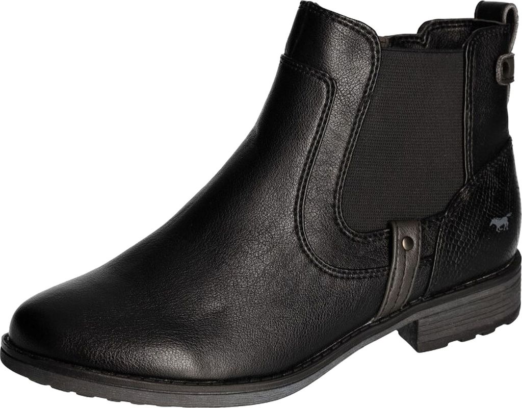 Mustang Damen Stiefelette Chelsea Boot Stretch Gummizug 1265-522, Größe:38 EU, Farbe:Schwarz