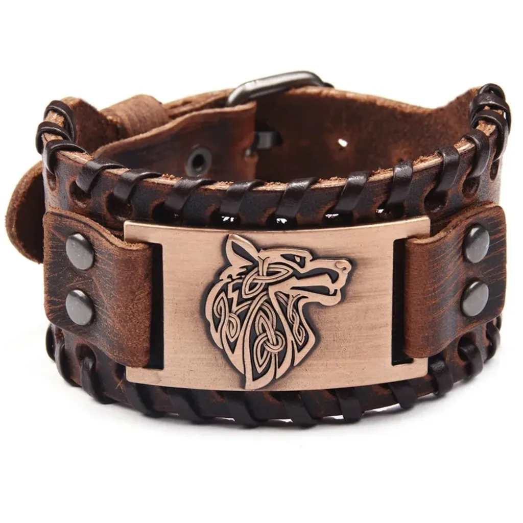 Bracciale Lupo Etnico Marrone KP34343 - Tradizione e Mistero