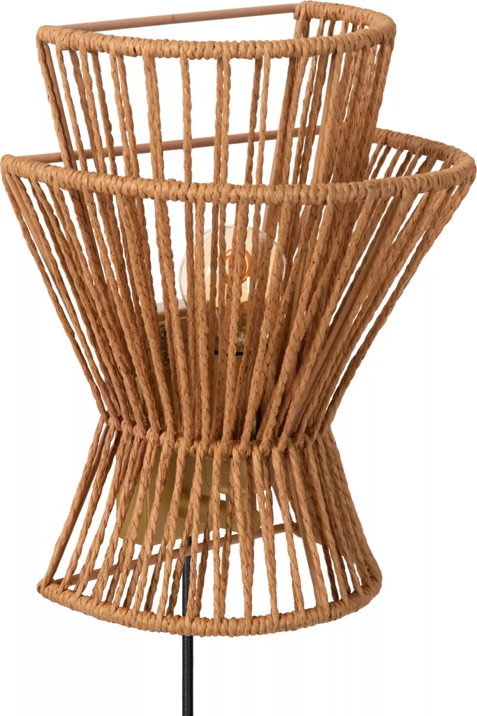 Applique Murale TASMAN Lucide en Bois Clair et Doré E27 24x18x14 cm