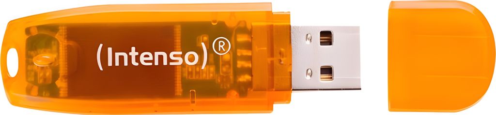 Intenso 3502490 Rainbow USB-stick, 64 GB, USB 2.0 - Oranje Productafbeelding 