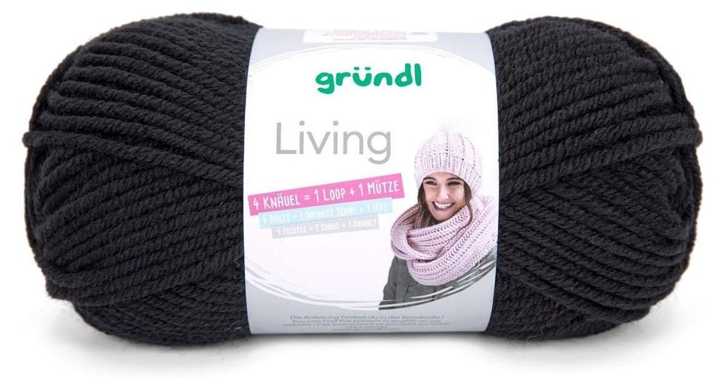 Gründl Wolle Living, 100 gr., tolle Schal- und Mützenwolle, Produktbild 