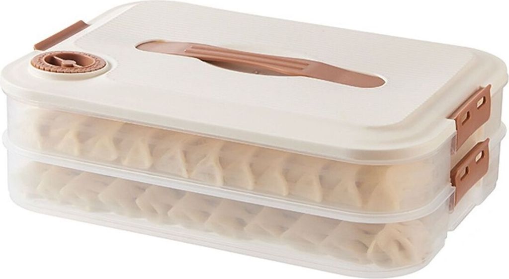 Aufbewahrungsbox mit Deckel Aufbewahrung Box Ordnungsboxen Küche Stapel, Ausführung:2-lagig mit Abdeckung