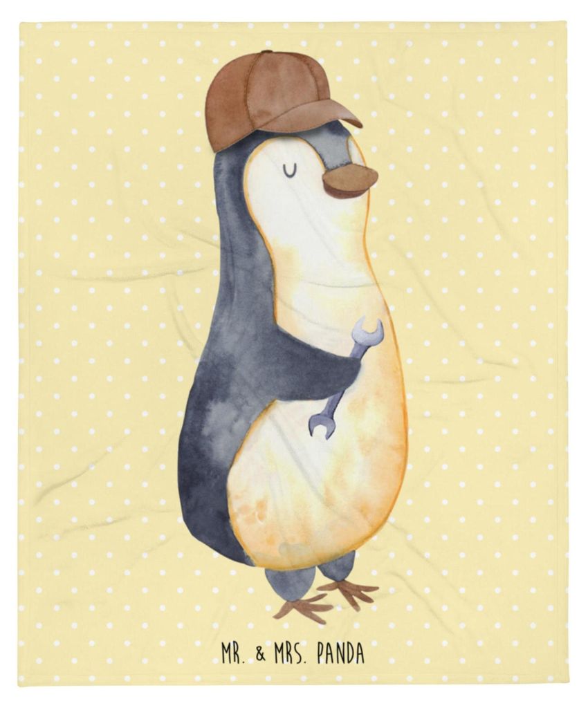 Mr. & Mrs. Panda Decke Wenn Papa es nicht reparieren kann, sind wir am Arsch - Gelb Pastell - Geschenk, Plaid, Vatertag, Pinguin, Bettüberwurf, Be...