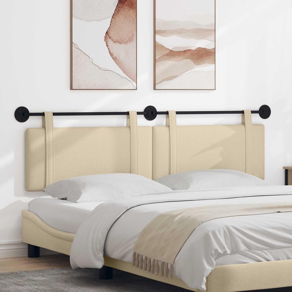 "Summerschlussverkauf"Hängevorderseite Wandmontiert 1 PC eleganten Look - CLORIS - für Schlafzimmer - Uni Creme 170x55x5 cm Stoff - Kopfteile DEM...