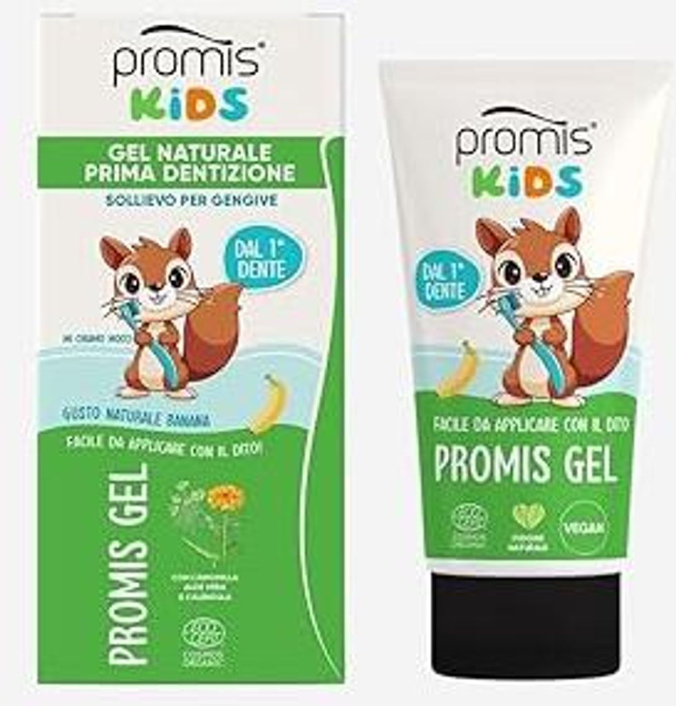 promis Gel Kids – Natürliches Zahnungsgel für Babys, beruhigt das Zahnfleisch mit Aloe Vera, Kamille, Ringelblume und Hyaluronsäure, sicher be...