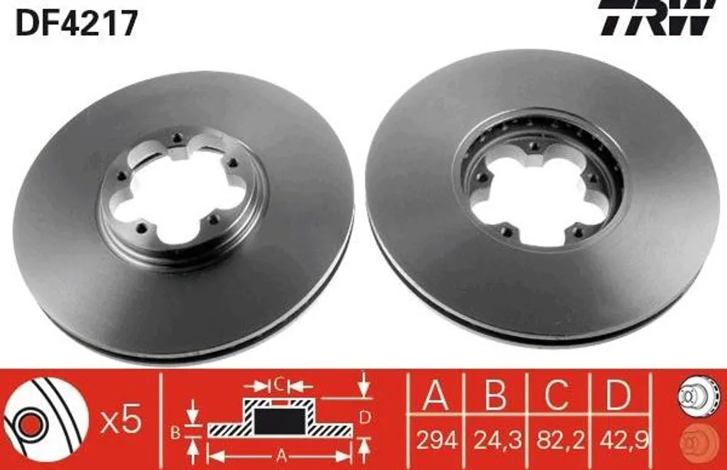 Disque de frein TRW DF4217 : Stop aux Vibrations sur votre Transit OE